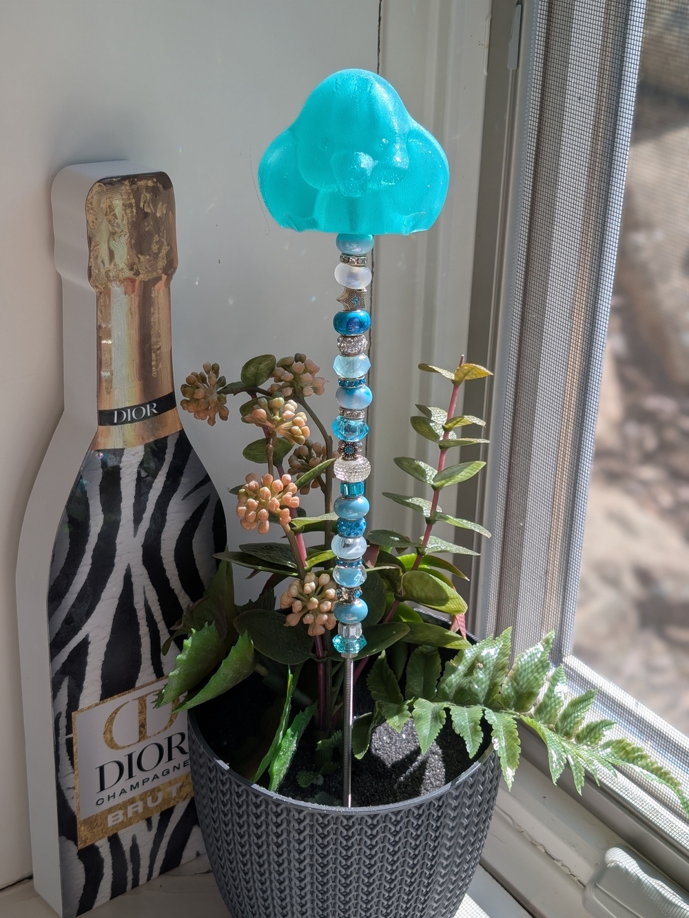 Hand Made Fairy Wand/Plant/Garden Stake W/Resin Dumbo Topper